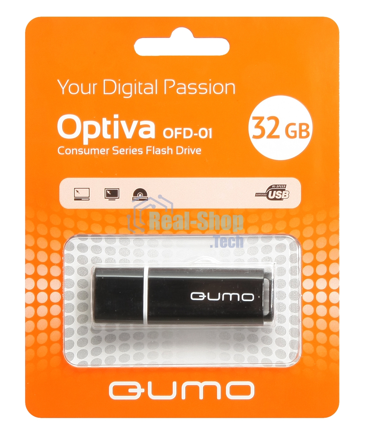 Флешка USB 2.0 QUMO 32Gb Optiva 01 черный