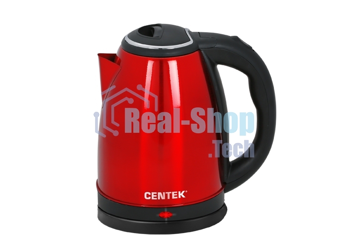 Чайник Centek CT-1068 RED (красный) металл 2л, 2000W, хромированная вставка на крышке