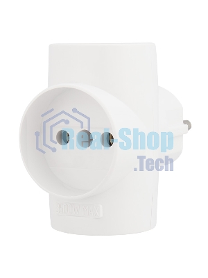 Тройник электрический Rexant 10 А без заземления белый