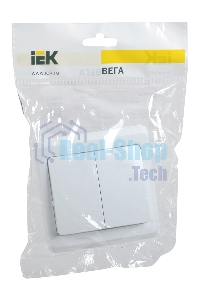 Выключатель 2-кл. СП Вега 10А IP20 ВС10-2-0-ВБ белый ИЭК EVV20-K01-10-DM