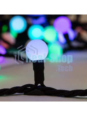 Гирлянда Neon-night Мультишарики Ø17,5 мм, 10 м, черный каучук, 80 LED, цвет RGB