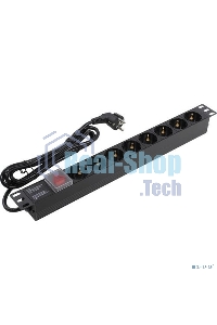 Блок розеток горизонтальный ExeGate ServerPro PDU-19H804 Al-8S-EU2.5-SW, 19