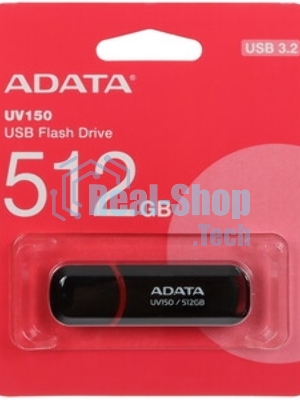 Флешка USB ADATA UV150 (AUV150-512G-RBK), 512Gb, USB 3.2, R/W 100/30, черный