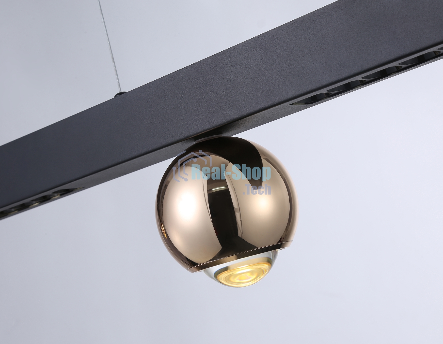 Подвесной светодиодный светильник Ambrella light FL5956 BK/GD черный/золото 4200K 18W 1000*70*1200 (Без ПДУ)
