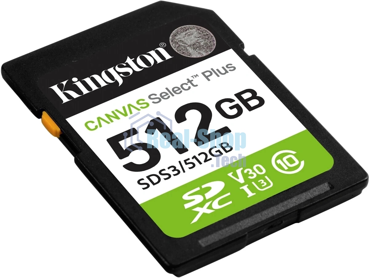 Флеш карта SDXC UHS-I Kingston Canvas Select Plus 512 Gb, 150 МБ/с, Class 10, SDS3/512Gb