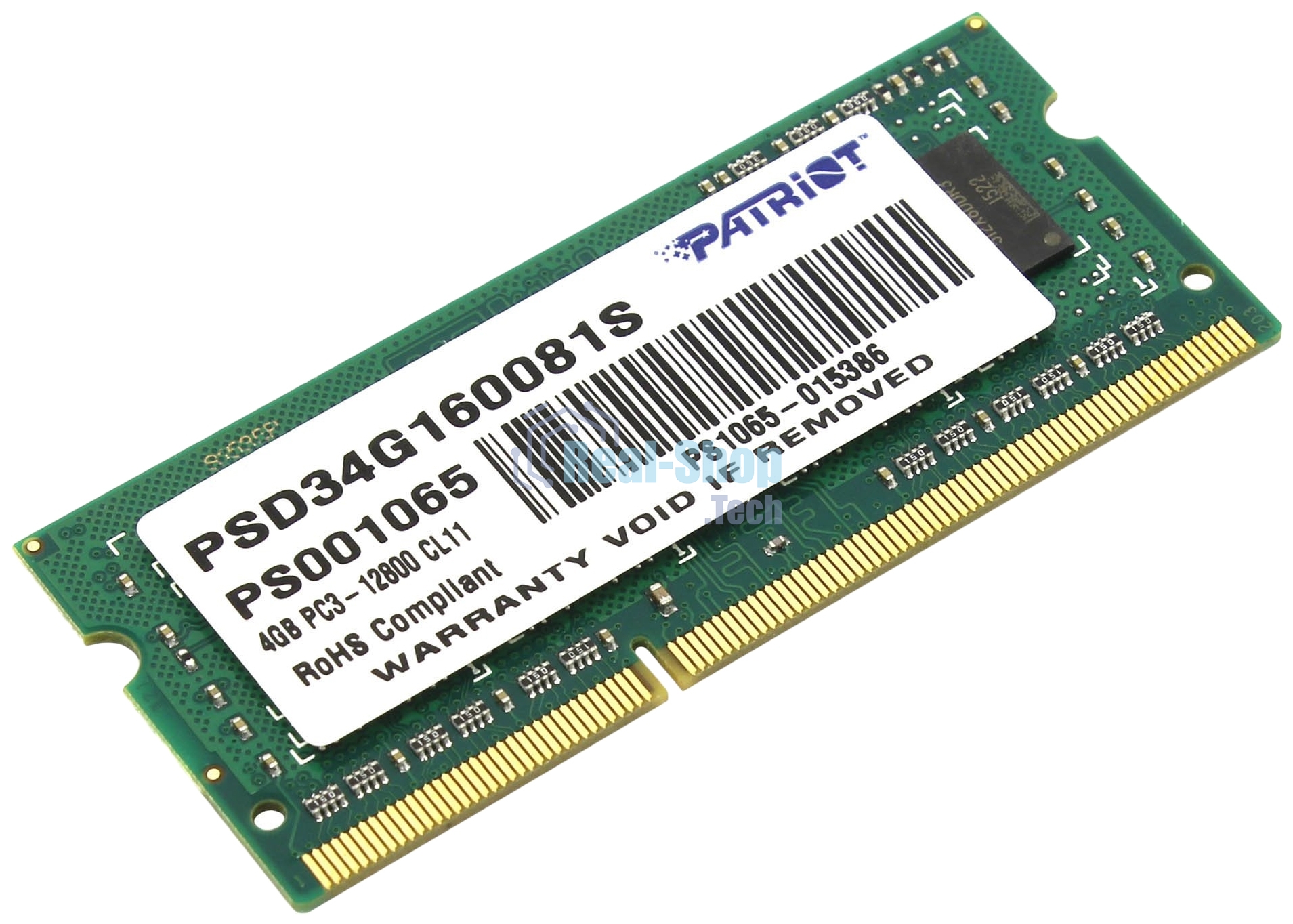 Оперативная память Patriot, DDR3, 4GB (1x4 GB), 1600 MHz, CL11, SO-DIMM