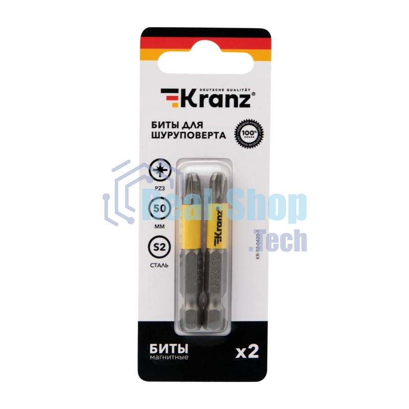 Бита для шуруповерта Kranz PZ3х50 мм (2 шт./уп.)