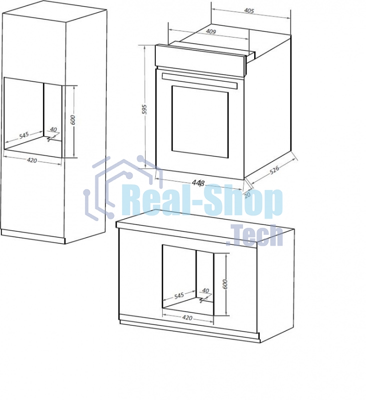 Шкаф духовой электрический Maunfeld EOEM516B, встраиваемый