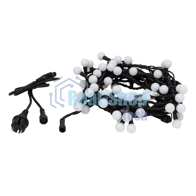 Гирлянда Neon-night Мультишарики Ø17,5 мм, 10 м, черный каучук, 80 LED, цвет RGB