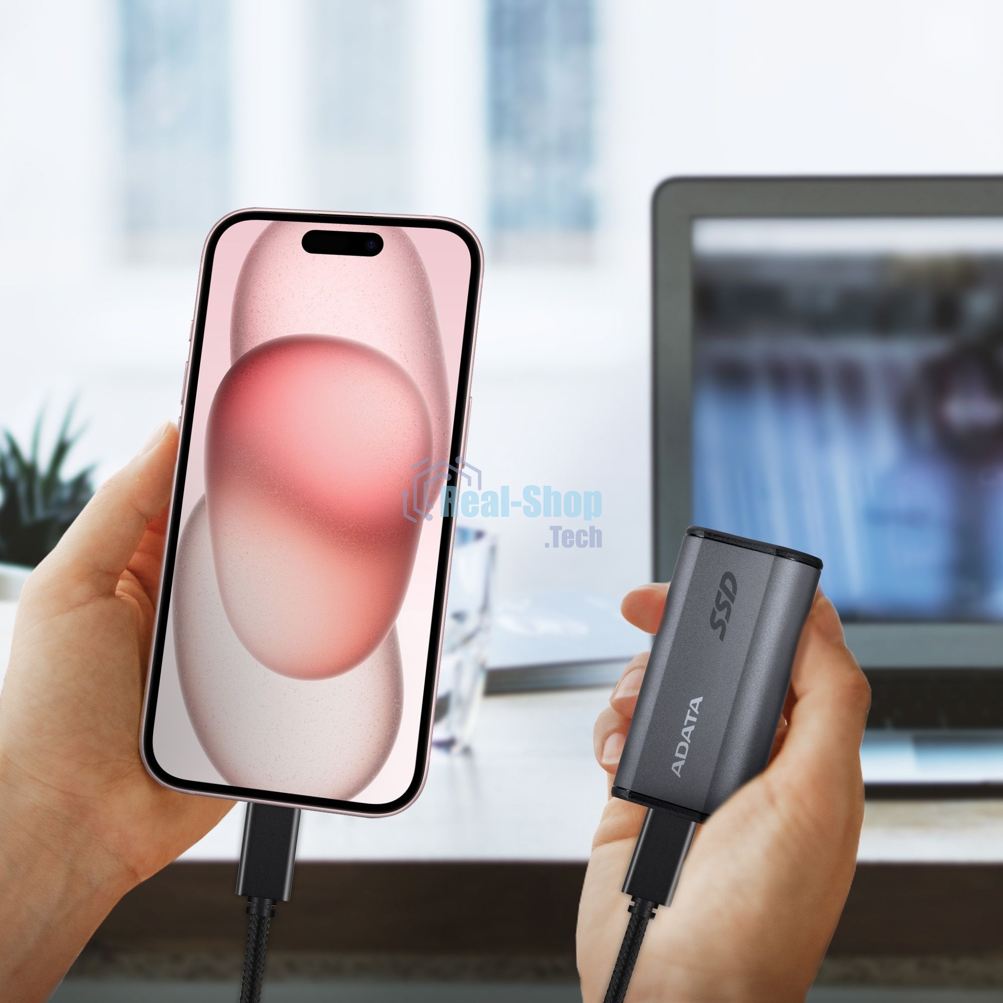 Внешний SSD ADATA Elite SE880, 2TB, USB 3.2 Gen 2x2 Type-C, R/W 2000/2000, серый