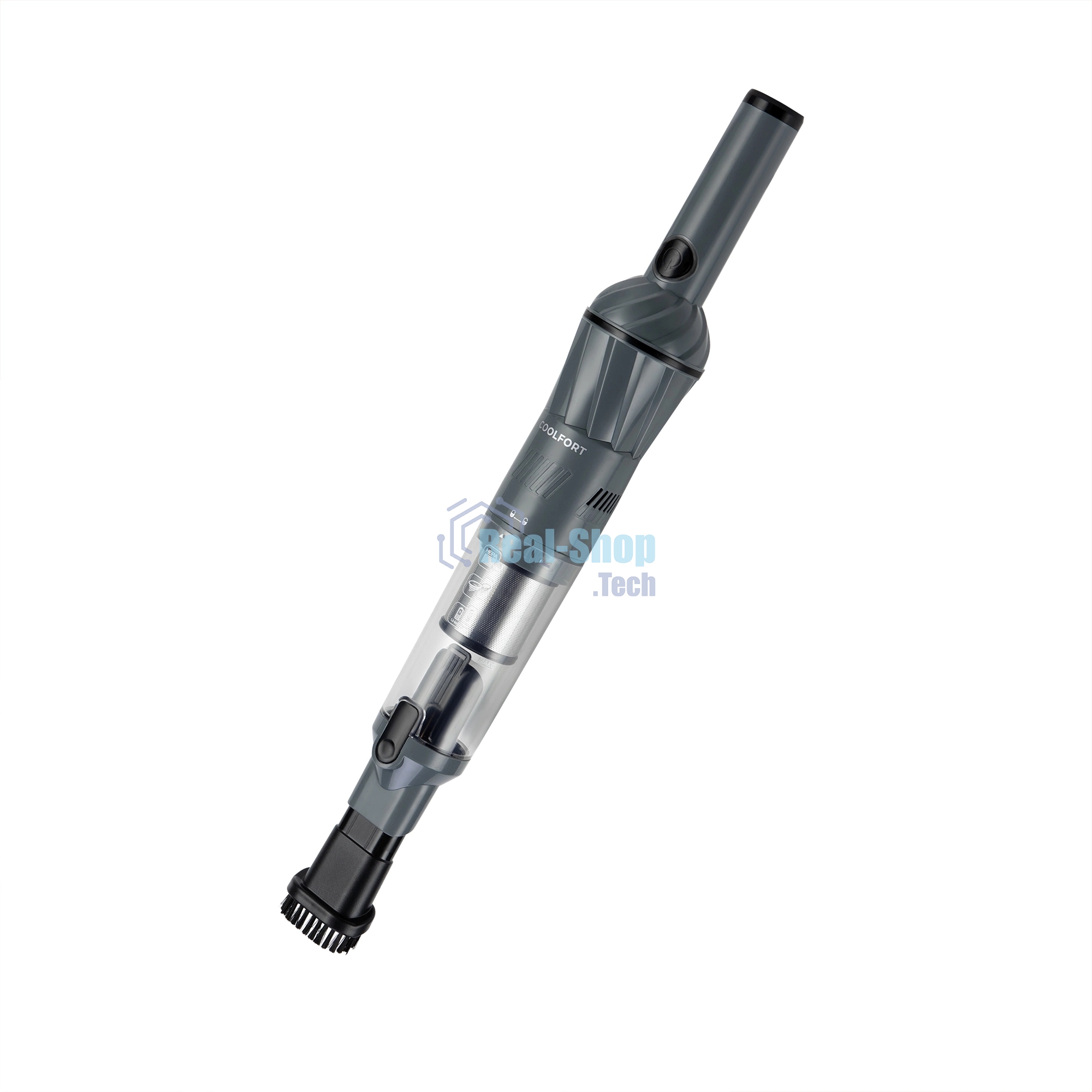 Пылесос автомобильный Coolfort CF-3060 черный, 85Вт, уборка сухая, пылесборник контейнер 0,2 л