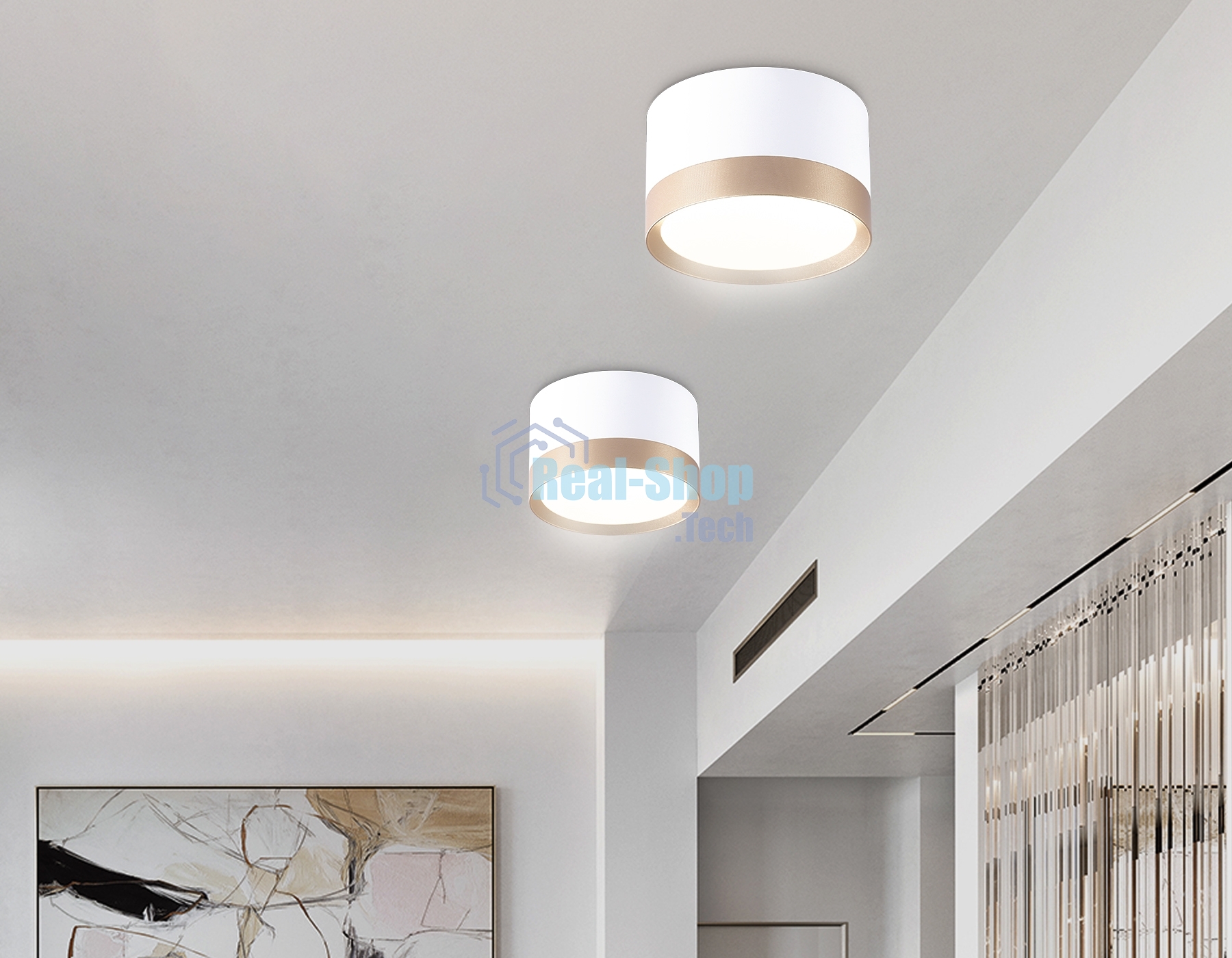 Светильник Ambrella light TN52355 WH/GD белый/золото GX53 max 12W D82*50