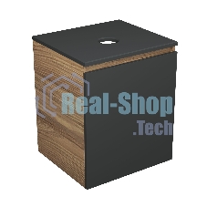 Тумба Bau Dream Blackwood 50 графит, раковина BAU Crystal 40х40, выпуск клик клак, черный