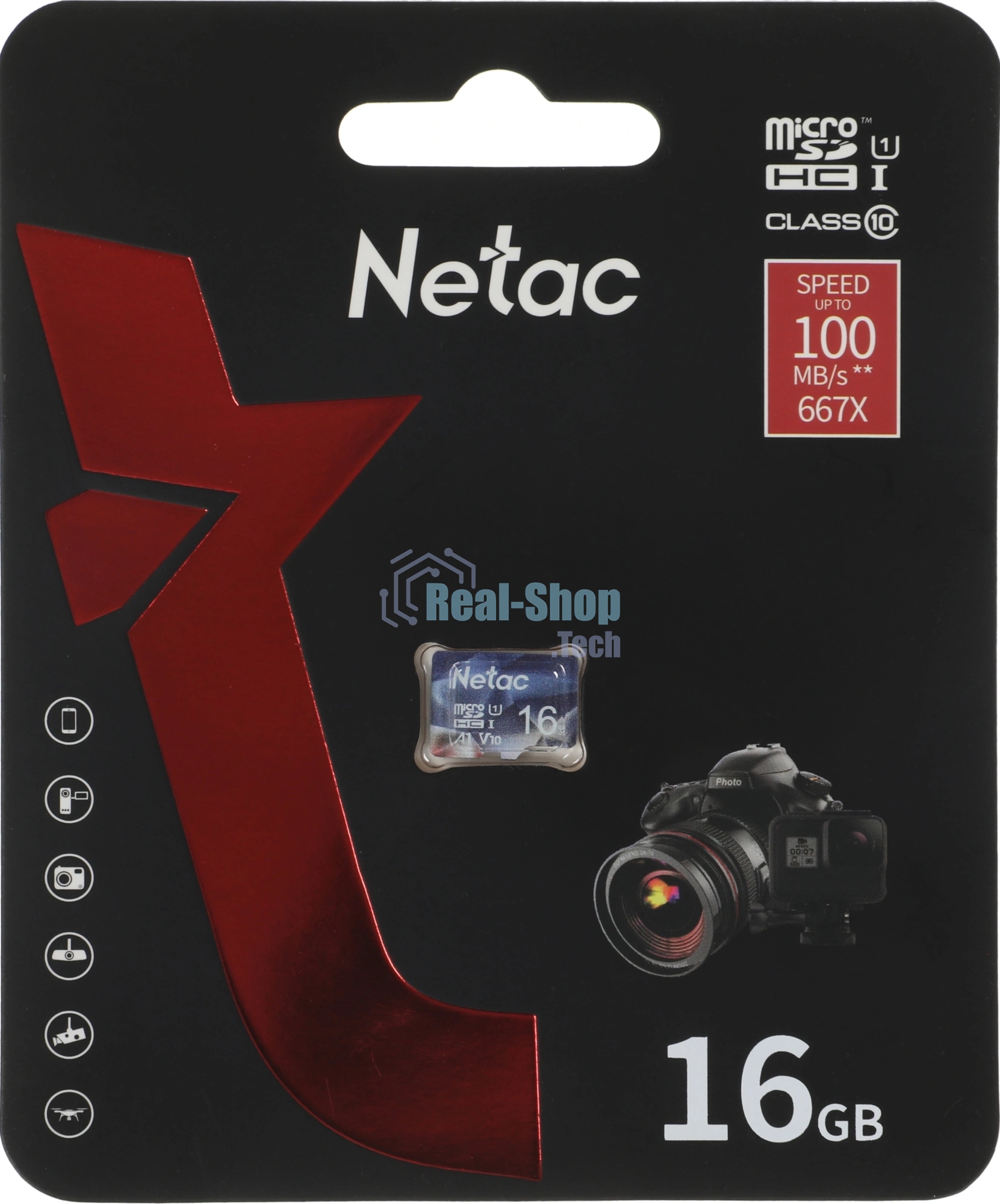Флеш карта microSDHC 16Gb Netac P500 ULTRA NT02P500ULT-016G-S (без SD адаптера) 100Mb/s