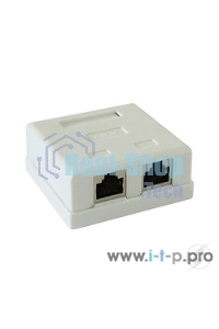 Монтажное оборудование Розетка GEMBIRD NAS214 RJ-45 кат.STP 5e внешняя экранированная 2 порта, 110&Krone