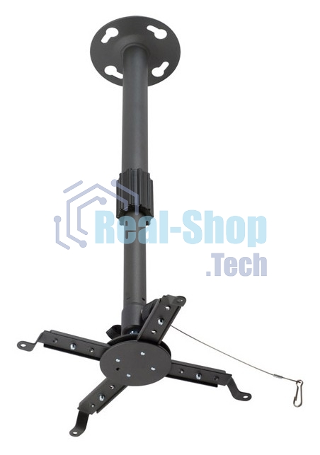 Крепление потолочное Kromax PROJECTOR-300 серый для проектора, 2 ст свободы, наклон 30°, вращение на 360°, от потолка 650-1100 мм, нагрузка до 10 кг