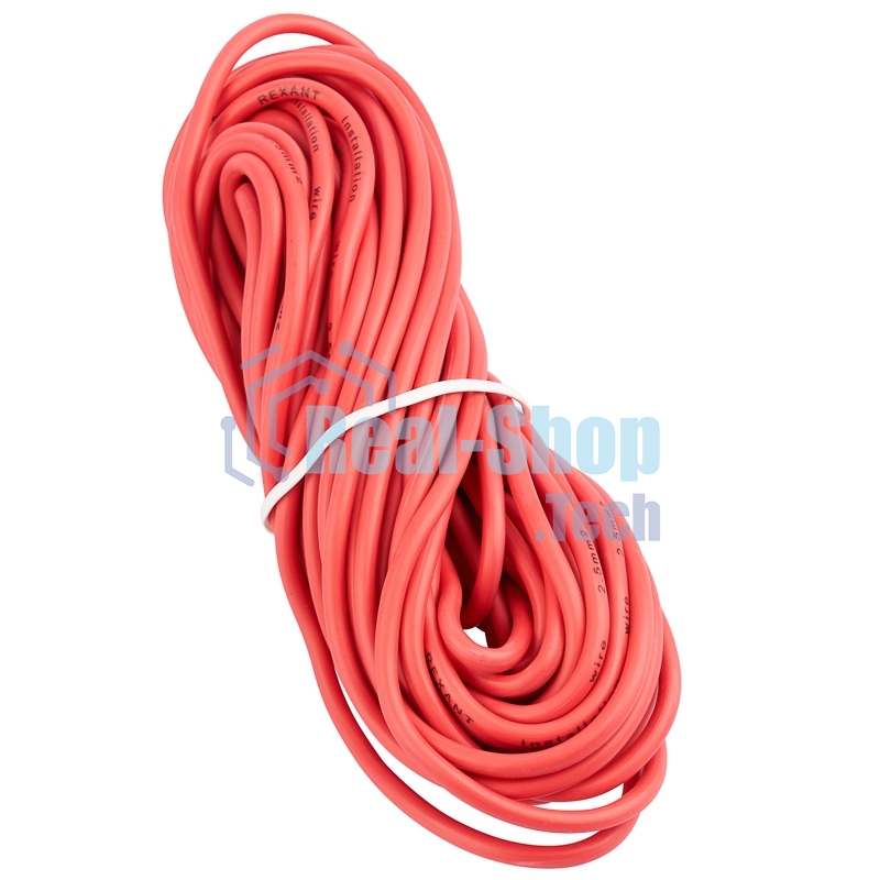 Провод автомобильный ПГВА/ПВАМ Rexant 1х2,50 мм, красный, мини-бухта 10 м