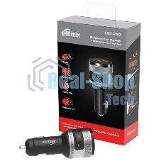 Автомобильный FM-модулятор Ritmix FMT-A707 черный MicroSD BT USB