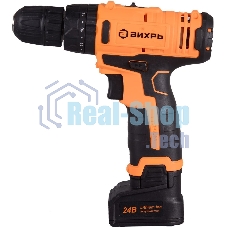 Дрель-шуруповерт аккумуляторная Вихрь ДА-24Л-2кУ 72/14/19, Аккумуляторная, 24В, 2 АКБ, Ударная