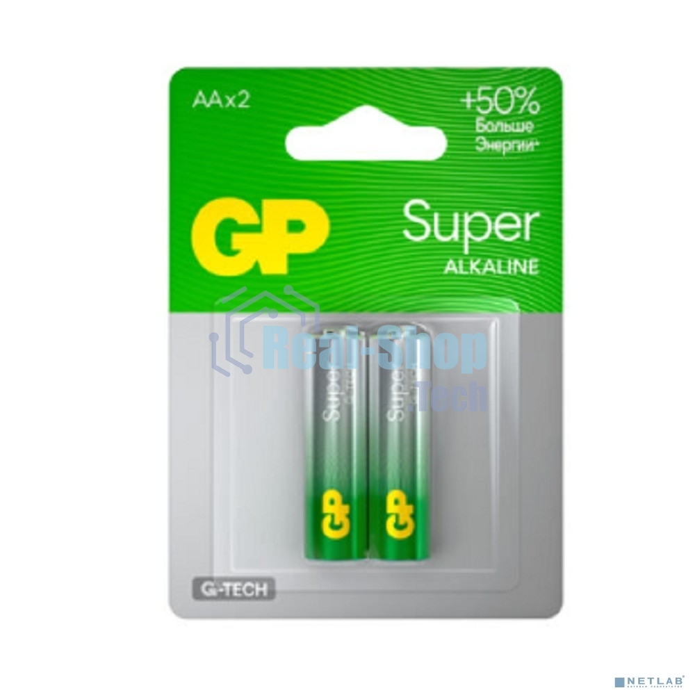 Алкалиновые батарейки GP Super Alkaline G-Tech 15А АA - 2 шт. на блистере