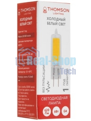 Лампа LED Thomson G4, капсульная, 6Вт, 6500К, белый холодный, TH-B4221, 1 шт.