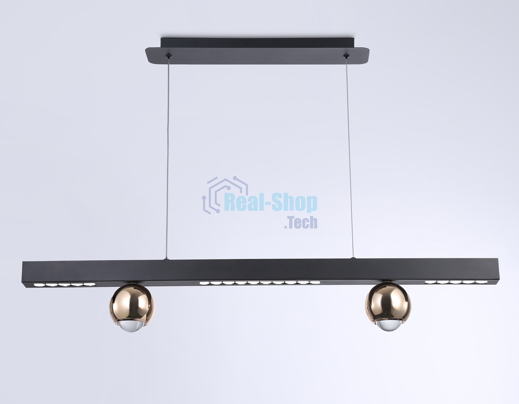 Подвесной светодиодный светильник Ambrella light FL5956 BK/GD черный/золото 4200K 18W 1000*70*1200 (Без ПДУ)