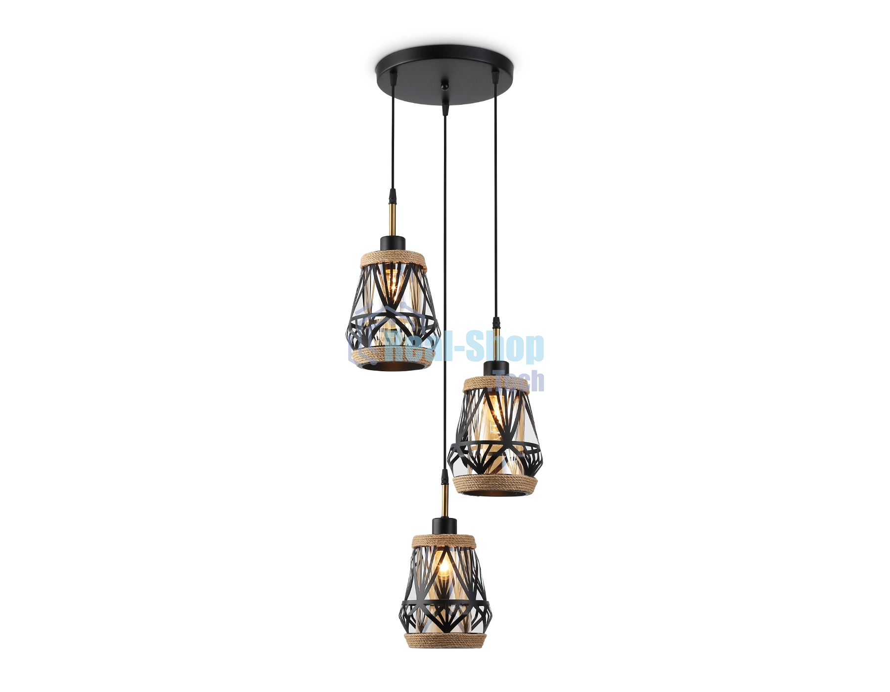 Светильник Ambrella light TR8522/3 BK/SB черный/бронза E27/3 max 60W D380*1000