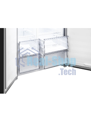 Холодильник Weissgauff WSBS 550 Built-in NoFrost Inverter черный двухкамерный 325/190л морозилка сбоку, No Frost, Side by Side