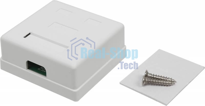 Розетка TWT (TWT-SM2-4545-WH) настенная 2 порта RJ-45 категории 5е. UTP. белая