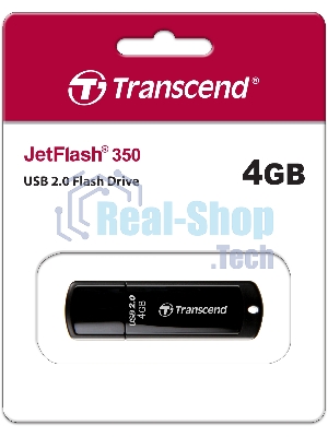 Флешка USB Transcend JetFlash 350 (TS4GJF350), 4Gb, USB 2.0, R/W 12/5, черный