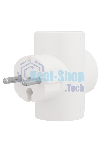 Тройник электрический Rexant 10 А без заземления белый