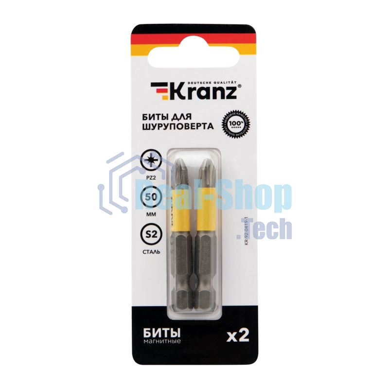 Бита для шуруповерта Kranz PZ2х50 мм (2 шт./уп.)