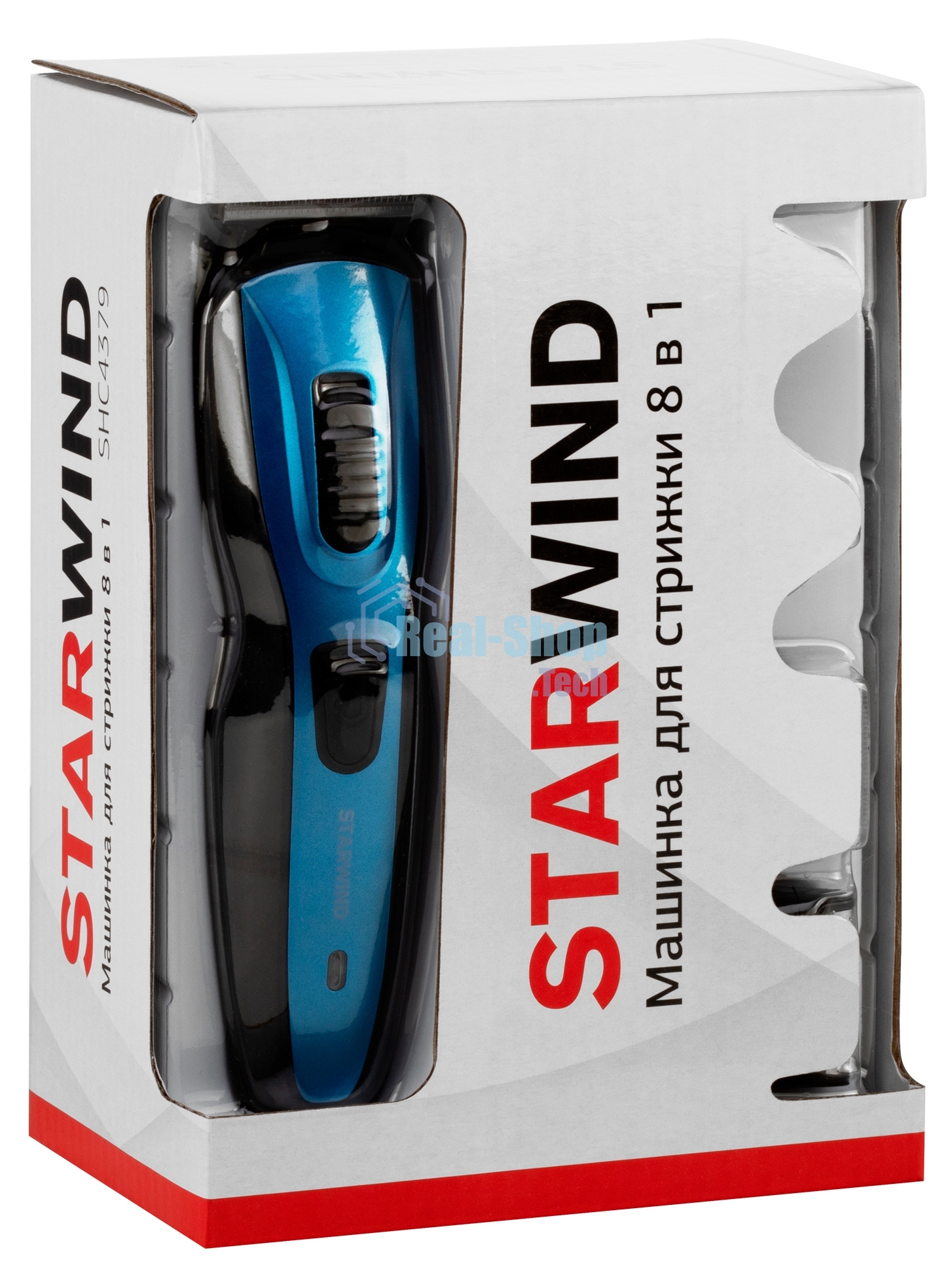 Машинка для стрижки Starwind SHC 4379 синий/черный 3Вт (насадок в компл:8шт)