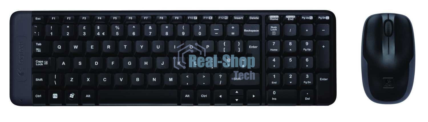 Комплект клавиатура + мышь Logitech MK220 клав:черный мышь:черный USB беспроводная