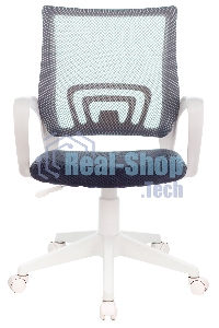 Кресло компьютерное Бюрократ CH-W695NLT TW-04 TW-12 темно-серый, сетка/ткань, крестовина пластик, пластик белый