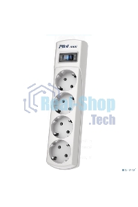 Сетевой фильтр Pilot mini 1.8 м (4 розетки) белый (коробка)