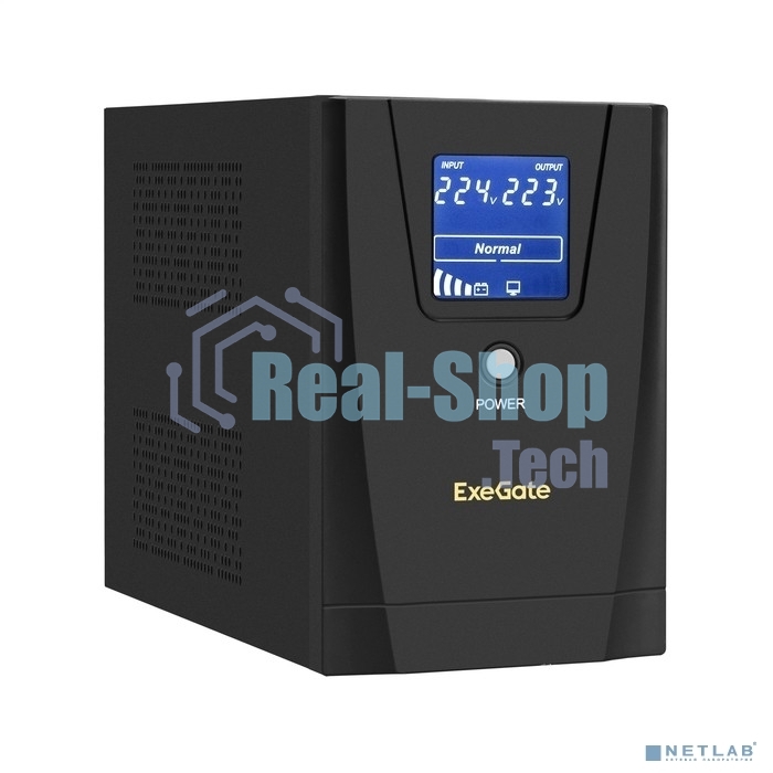 Источник бесперебойного питания ExeGate SpecialPro Smart LLB-1200.LCD.AVR.2SH.3C13.USB 1200VA/750W, LCD, AVR, 2*Schuko+3*C13, USB, съемн.кабель, металлический корпус, черный