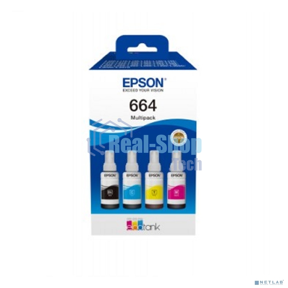 Чернила Epson L100/110/200/210/300/355/550/555 (O) 4 цвета мультипак C13T66464A
