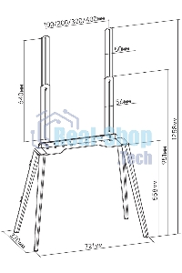 Подставка для телевизора Cactus CS-ST3644BKWN черный/орех 43