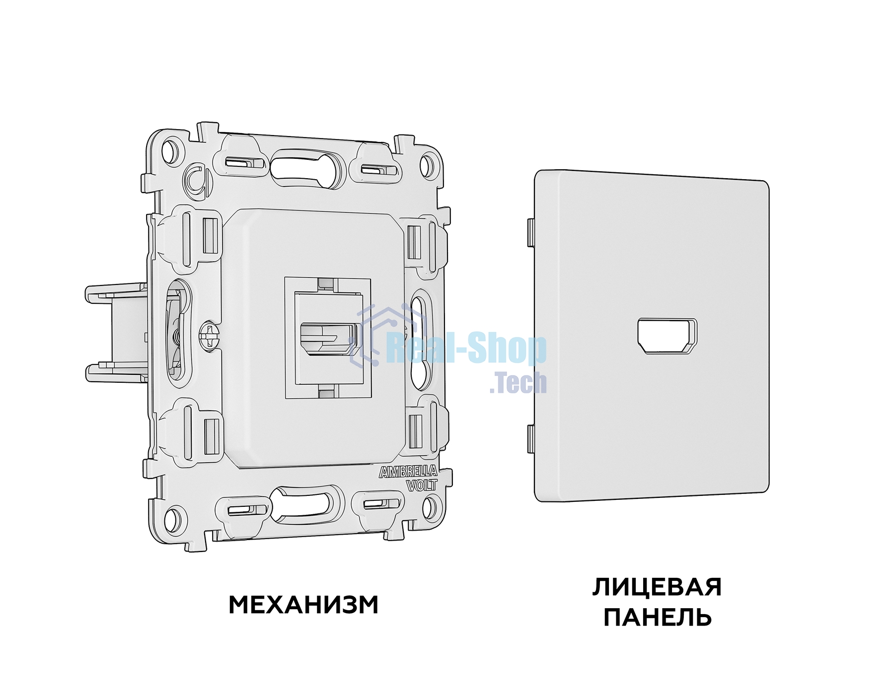 Комплект механизма розетки HDMI 2.0 ALFA Серебро глянец 40V/500mA 2.0GHz 5-18Gbit/s QUANT (AP4140, VM222) MA414010