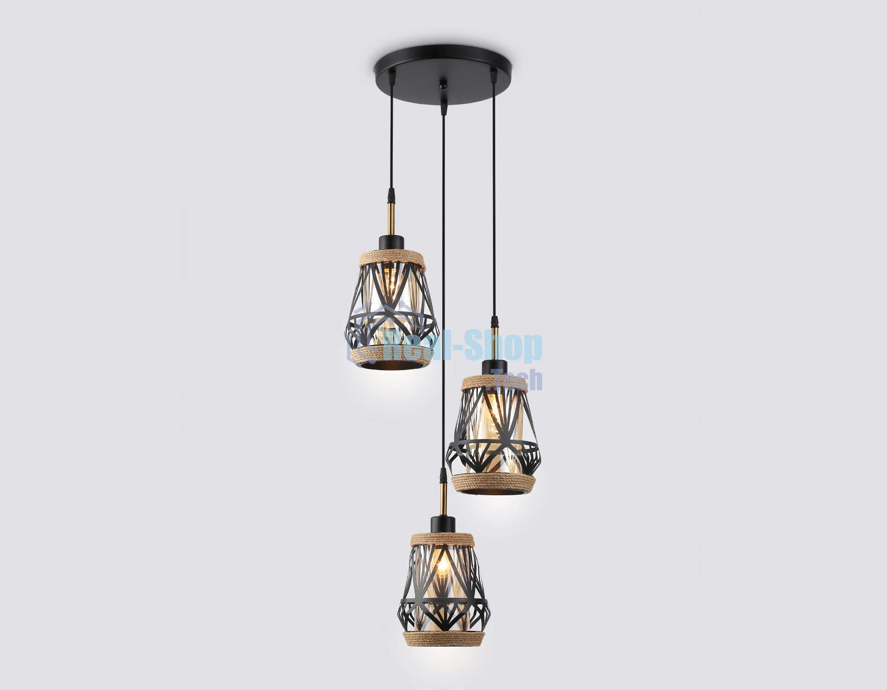 Светильник Ambrella light TR8522/3 BK/SB черный/бронза E27/3 max 60W D380*1000