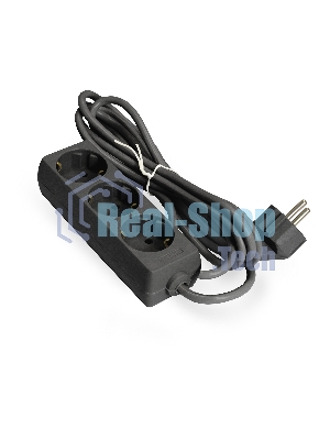 Удлинитель ExeGate ECE-3-3B (EX285804RUS), черный, 3 м, евровилка с заземлением, 3 евророзетки с заземлением, 2200 Вт