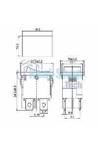 Выключатель клавишный Rexant 250V 6А (4с) ON-OFF зеленый с подсветкой Mini