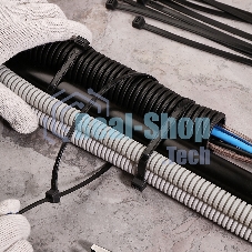 Хомут-стяжкa нейлоновая с тройным замком Rexant 400x7,6 мм, черная, упаковка 100 шт.